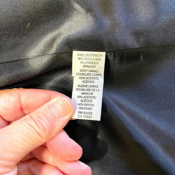 Vtg Banana Republic Men’s Classic Wool Two Button Blazer Charcoal Gray Stretch - Picture 11 of 12